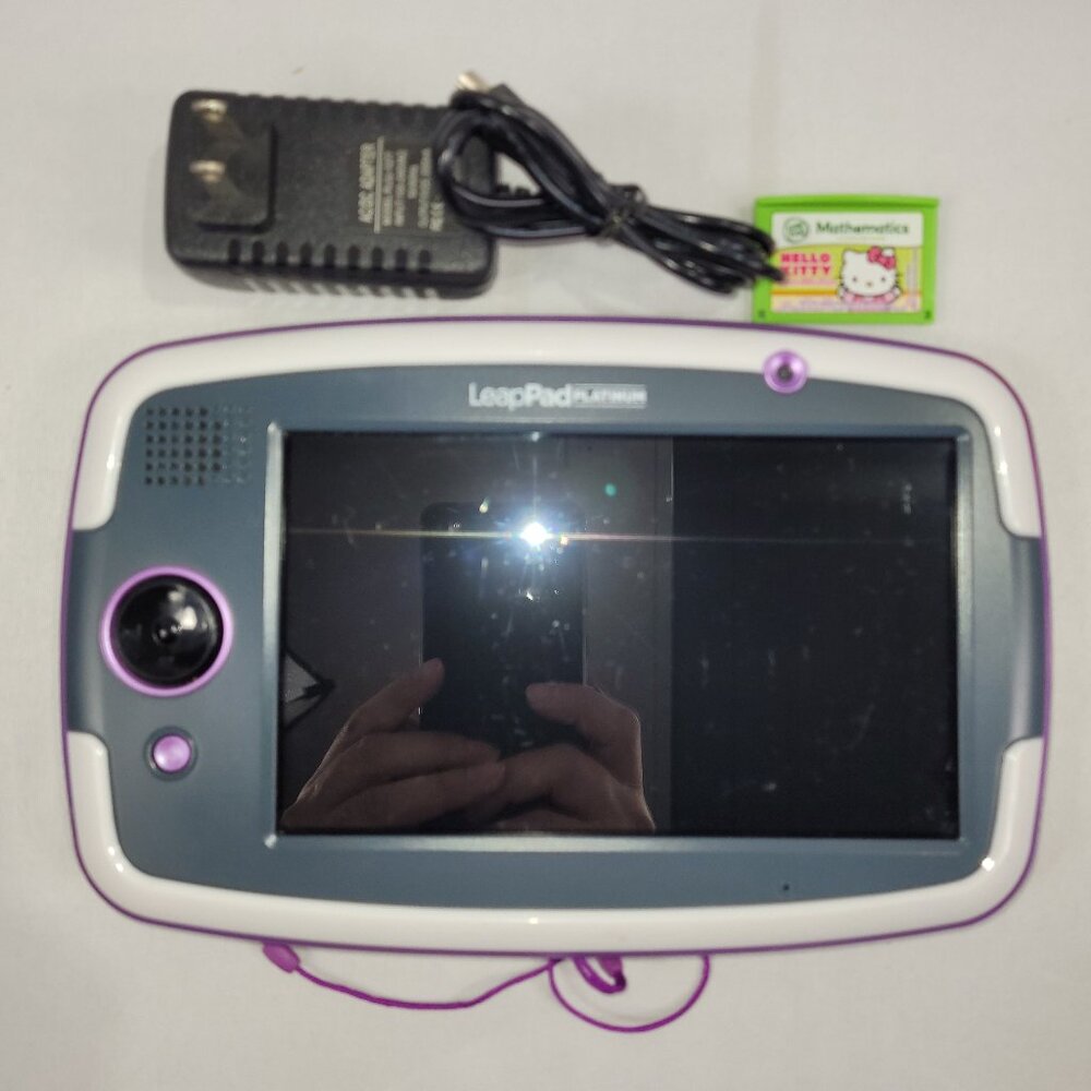 Leapfrog LeapPad Platinum Purple Kids Tablet Video Game & Cartridge